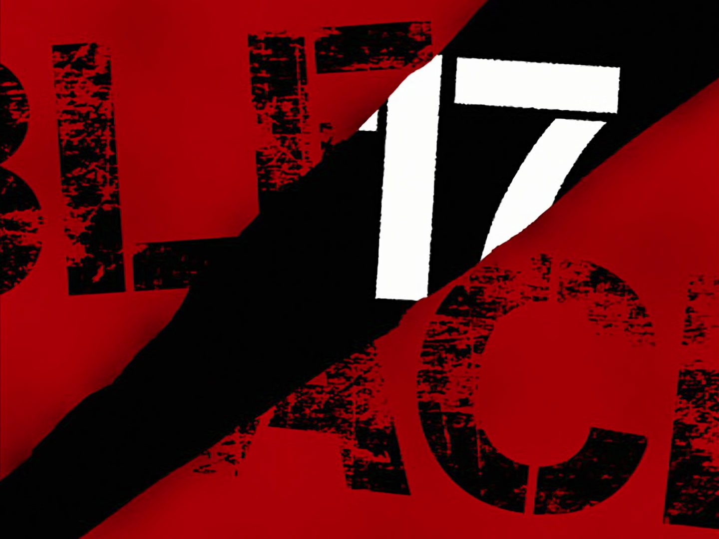 Bleach Episode 17 title screen in red and black with “17” in bold white